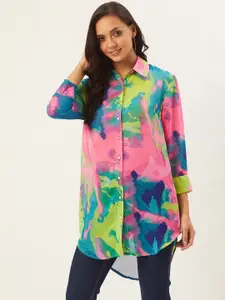 ANVI Be Yourself Women Multicoloured Tie & Die Casual Shirt