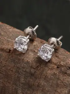 Clara Silver-Toned Contemporary Studs