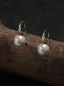 Clara Silver-Toned Rhodium-Plated Sterling Silver Half Hoop Earrings