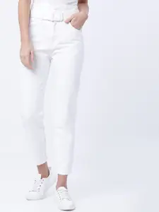 Tokyo Talkies Women White Slim Fit Mid-Rise Clean Look Stretchable Jeans