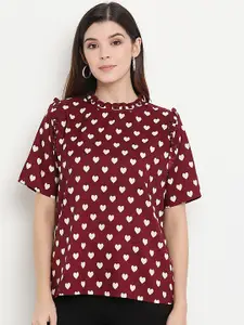 THREAD MUSTER Women Red Printed A-Line Top