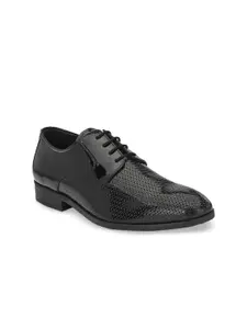 San Frissco Men Black Textured Formal Derbys