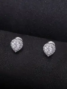Clara Silver-Toned Heart Shaped Zirconia Valentine Studs