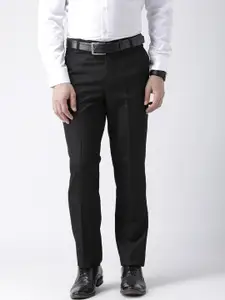 Hangup Men Black Regular Fit Solid Formal Trousers