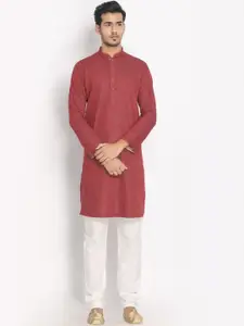 Manyavar Men Red Solid Straight Kurta