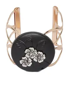 Mali Fionna Gold-Toned & Black Cuff Bracelet