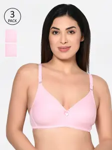 Bodycare Pack Of 3 Solid Non-Wired Non Padded Everyday Bra 1581PI