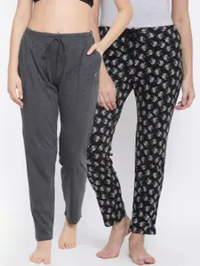 Kanvin Women Pack Of 2 Solid Lounge Pants