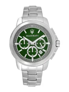 Maserati Men Green & Silver-Toned Chronograph Watch R8873621017