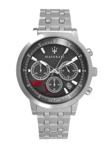 Maserati Men Black & Silver-Toned Chronograph Watch R8873134003