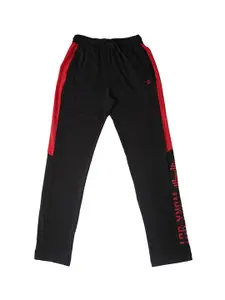 Dollar Boys Black Solid Straight-Fit Track Pants