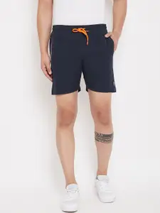 PERFKT-U Men Navy Blue Solid Regular Fit Sports Shorts
