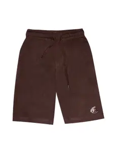 KiddoPanti Boys Coffee Brown Solid Regular Fit Regular Shorts