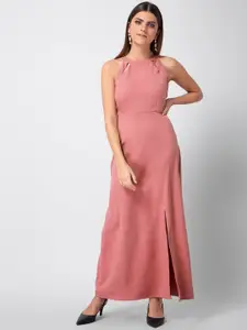 FabAlley Women Pink Solid Maxi Dress