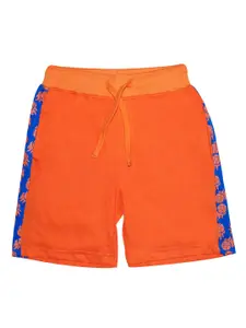 KiddoPanti Boys Orange Printed Regular Fit Regular Shorts