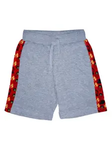KiddoPanti Boys Grey Melange Solid Regular Fit Regular Shorts