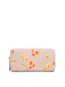 MAI SOLI Women Orchids Printed Genuine Leather Zip Around Wallet