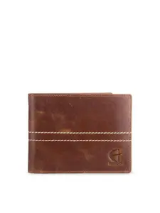 HiLEDER Men Brown Solid Two Fold Wallet