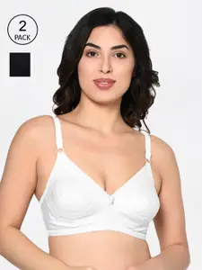 Bodycare Pack Of 2 Solid Non-Wired Non Padded Everyday Bra