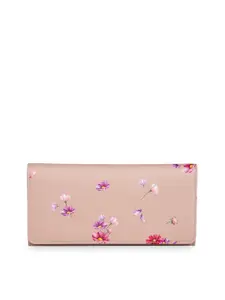 MAI SOLI Women Pink Floral Printed Leather Envelope Wallet