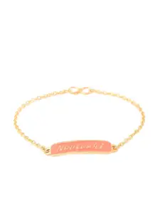 Tistabene Women Gold-Plated & Peach-Coloured Wraparound Bracelet