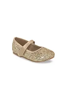 In Fashion By Solly Dolly Girls Gold-Toned Solid Ballerinas