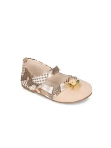 In Fashion By Solly Dolly Girls Beige Printed Ballerinas