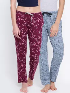 Kanvin Women Pack Of 2 Printed Lounge Pants