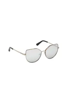 GUESS Women Silver-Toned Cateye Sunglasses GM0801 57 10B