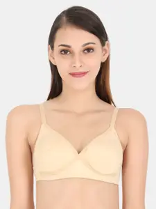 Softline Butterfly Beige Solid Non-Wired Non Padded Everyday Bra 2002-Skin