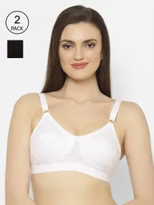 Floret Pack Of 2 Self Design Non-Wired Non Padded Everyday Bras