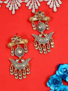 Crunchy Fashion Gold-Plated Contemporary Drop Earrings