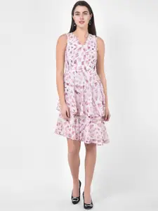 Latin Quarters Women Off-White Printed Fit and Flare Dress