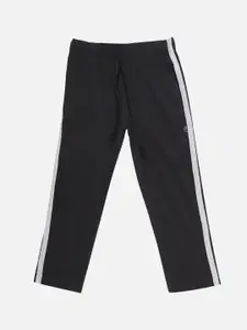 PROTEENS Boys Black & Grey Solid Straight-Fit Track Pants