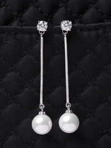 Clara Silver-Toned Spherical Drop Earrings