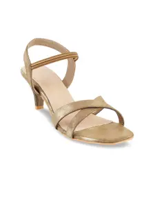 Mochi Women Gold-Toned Solid Heels