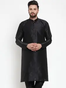 Jompers Men Black Solid Kurta