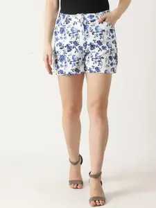 ZOELLA Women Blue Printed Regular Fit Regular Shorts