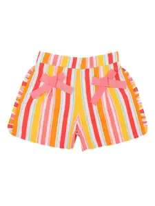 Pantaloons Baby Girls Multicoloured Striped Regular Fit Regular Shorts