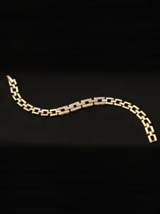 AQUASTREET Men Gold-Toned Alloy 18k Gold-Plated Link Bracelet