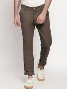 BYFORD by Pantaloons Men Olive Green Regular Fit Solid Trousers