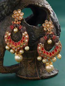 E2O Red Gold-Plated Handcrafted Contemporary Chandbalis