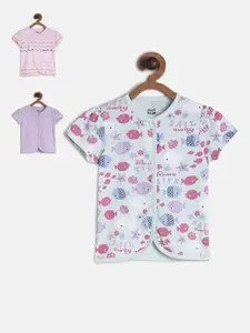 MINI KLUB Girls Multicoloured Printed Round Neck T-shirt