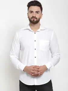 WESTCLO Men White Slim Fit Solid Formal Shirt