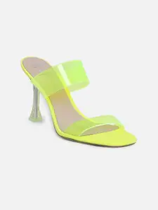 ALDO Women Fluorescent Green Solid Stilettos