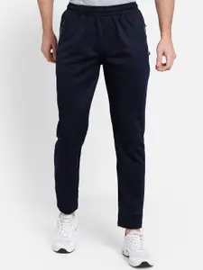 PROTEENS Men Navy Blue Solid Straight-Fit Track Pants