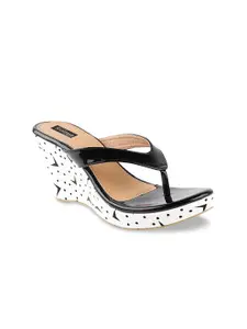 Shoetopia Women Black Solid Sandals