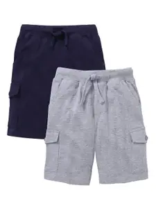 KiddoPanti Boys Pack Of 2 Solid Regular Fit Regular Shorts