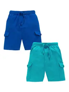 KiddoPanti Boys Pack Of 2 Solid Regular Fit Regular Shorts