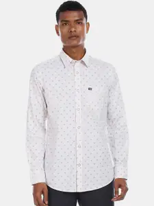 Arrow Sport Men White Regular Fit Printed Cotton Casual Shirt
